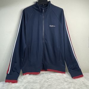 New NWT Ben Sherman Jacket Mens Extra Large Full ZIp Track Jacket Blue Red Retro